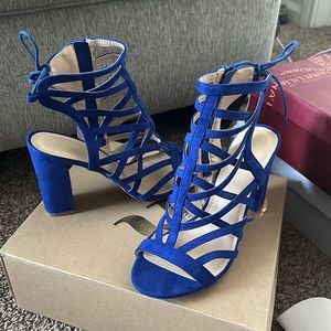 blue suede heels, great condition, only worn once